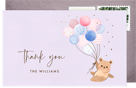'Floating Bear' Baby Shower Thank You Note