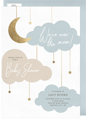 'Night Sky Mobile' Baby Shower Invitation
