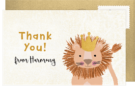 'Little Lion King' Baby Shower Thank You Note