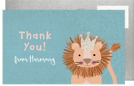 'Little Lion King' Baby Shower Thank You Note