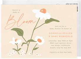'Funky Wildflower Blooms' Baby Shower Invitation