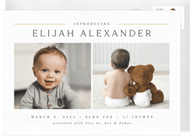 'Simple Introduction' Birth Announcement
