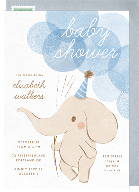 'Party Pachyderm' Baby Shower Invitation