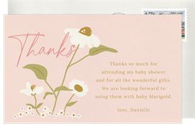 'Funky Wildflower Blooms' Baby Shower Thank You Note