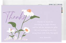 'Funky Wildflower Blooms' Baby Shower Thank You Note
