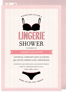 'Lingerie Stack' Bachelorette Party Invitation