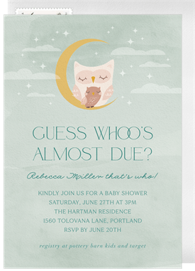 'Whoo's Due' Baby Shower Invitation