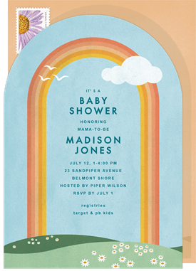 'Rainbow Arch' Baby Shower Invitation