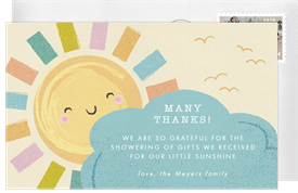 'Sunny Scene' Baby Shower Thank You Note