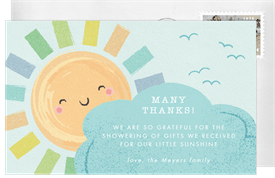'Sunny Scene' Baby Shower Thank You Note