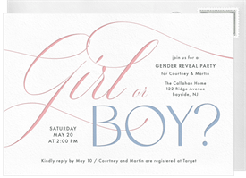 'Girl or Boy' Gender Reveal Invitation