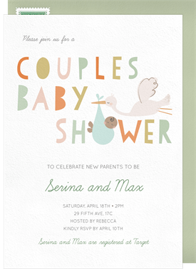 'Couples Stork' Baby Shower Invitation
