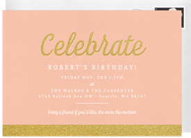 'Celebrate Glitter' Adult Birthday Invitation