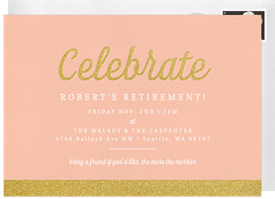 'Celebrate Glitter' Retirement Invitation