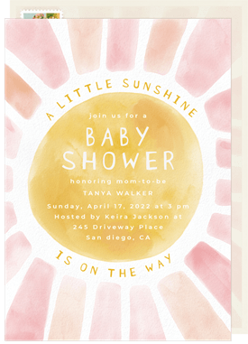 'Little Sunshine On The Way' Baby Shower Invitation