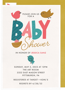 'Baby Birds' Baby Shower Invitation