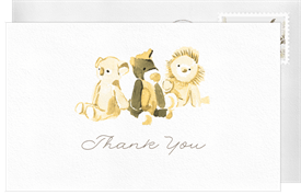 'Stuffed Animals' Baby Shower Thank You Note