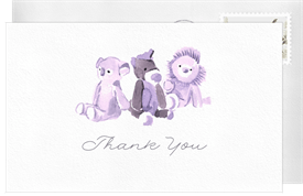 'Stuffed Animals' Baby Shower Thank You Note