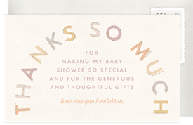 'Over The Rainbow' Baby Shower Thank You Note