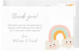 'Happy Rainbow' Baby Shower Thank You Note