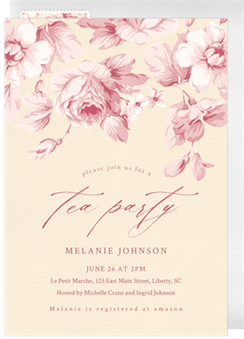 'Regency Roses' Tea Party Invitation