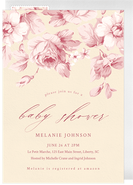'Regency Roses' Baby Shower Invitation