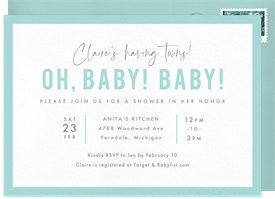 'Oh Baby Baby' Baby Shower Invitation