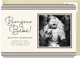'Bonjour Bébé' Birth Announcement
