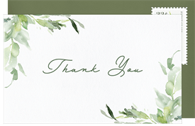 'Scalloped Greenery' Bridal Shower Thank You Note