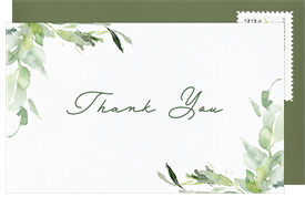 'Scalloped Greenery' Baby Shower Thank You Note