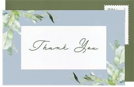 'Scalloped Greenery' Bridal Shower Thank You Note