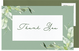 'Scalloped Greenery' Baby Shower Thank You Note