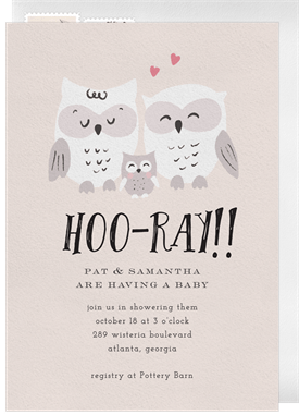 'Owl Family' Baby Shower Invitation