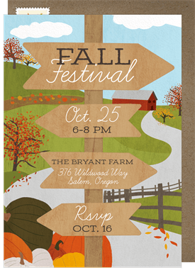'Classic Fall Festival' Entertaining Invitation