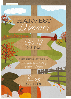 'Classic Fall Festival' Fall Party Invitation