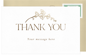 'Gilded Floral Cross' Wedding Thank You Note