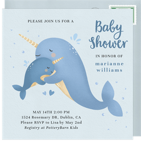 'Narwhals' Baby Shower Invitation