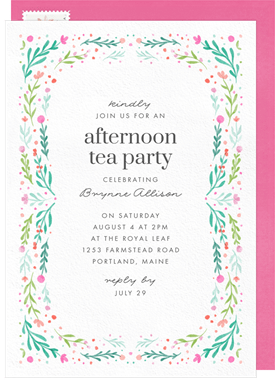'Flowerworks' Tea Party Invitation