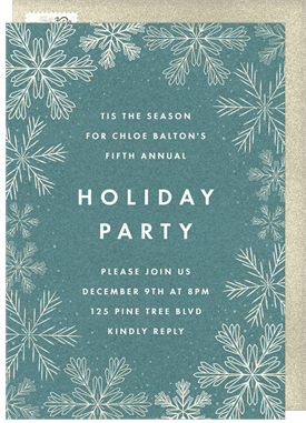 'Lace Snowflake' Holiday Party Invitation