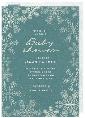 'Lace Snowflake' Baby Shower Invitation