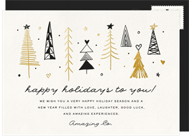 'Minimalist Trees' Business Holiday Greetings Card