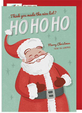 'HO HO HO' Holiday Greetings Card