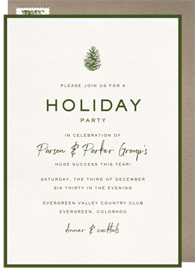 'Classic Pinecone' Business Holiday Party Invitation