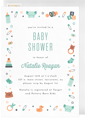 'Baby Things' Baby Shower Invitation
