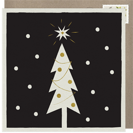 'Woodblock Tree' Holiday Greetings Card