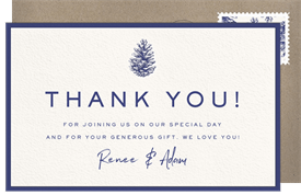 'Classic Pinecone' Wedding Thank You Note