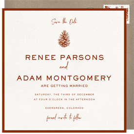 'Classic Pinecone' Wedding Save the Date