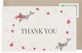 'Gentle Koi' Wedding Thank You Note