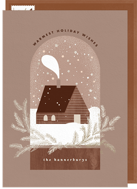 'Wooden Snow Globe' Holiday Greetings Card