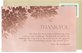 'Luxe Florals' Wedding Thank You Note